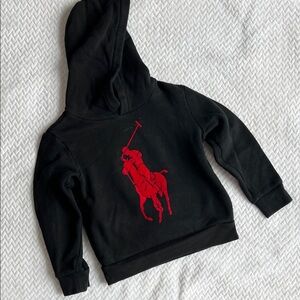 Polo by Ralph Lauren Kids Black Hoodie with Red Graphic